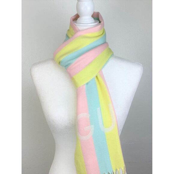 NWT Authentic Gucci Striped Wool Scarf - Picture 2 of 11